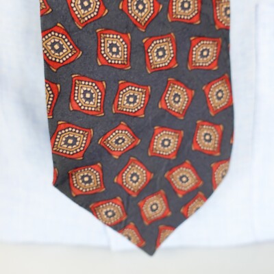 CHANEL Neck Tie Men Blue Navy Red Foulard Silk Luxury Western Boho
