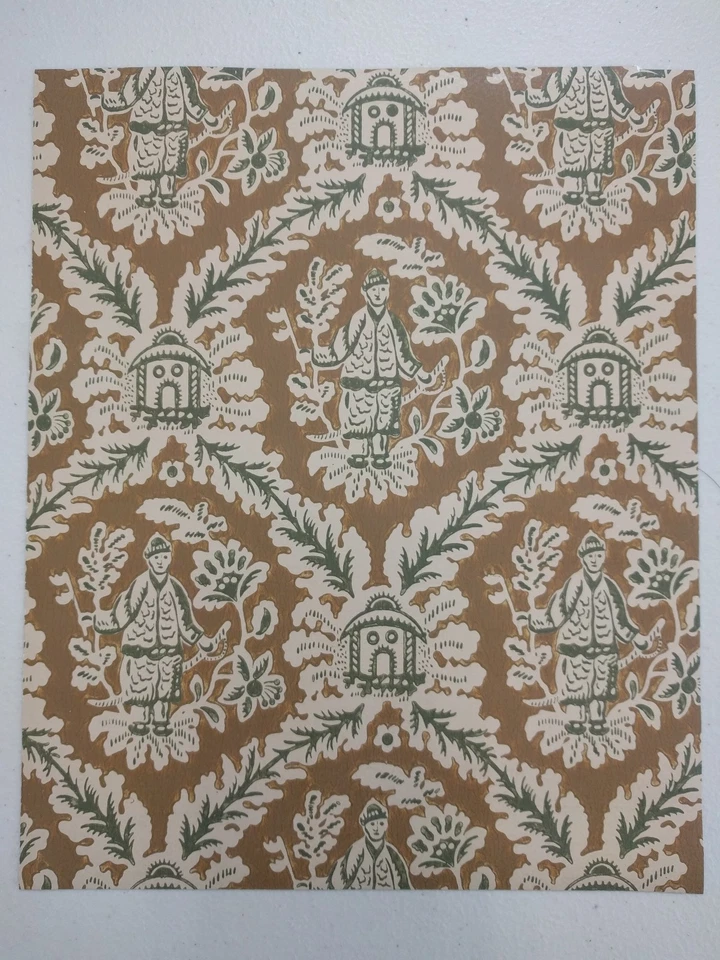 Papel de parede vintage chinoiserie cáqui oriental por motivo - Imagem 3 de 3