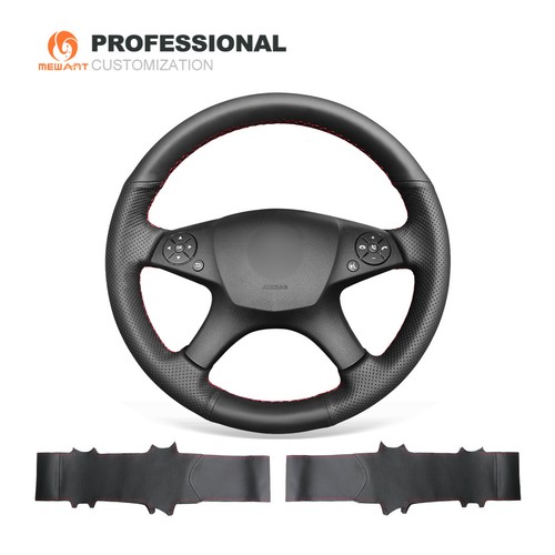 DIY Schwarze Leder AUTO Lenkradbezug Lenkradhülle für Mercedes Benz W204 C-Class - Bild 1 von 11