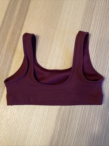 Women's Nike Athleisure Ribbed Sports Bra Light Support Burgundy Small Alate - Picture 5 of 8
