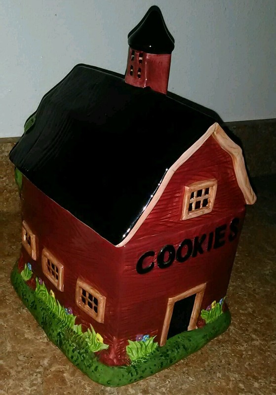 Sakura China Kimble Ceramic Red Barn Cookie Jar * (Brand New!) * Hand-Painted!