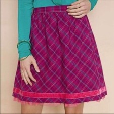 Matilda Jane Women's Size Medium Purple Plaid Tinsley Casual Cotton Skirt