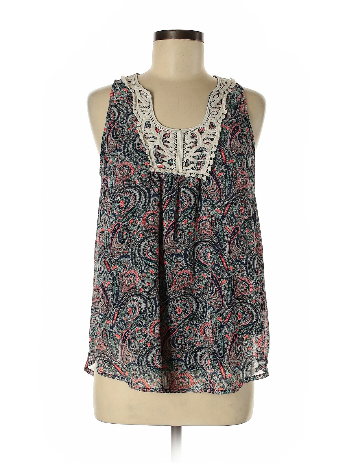 Collective Concepts Women Blue Sleeveless Blouse M