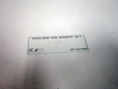 APPLIED MICRO STAGE MICROMETER SM-3 MICROSCOPE