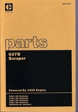 Caterpillar Cat 637D Scraper 20/21/22/23W1-Up Parts Manual 