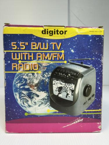 BOXED Digitor 5.5" Black & White CRT TV , model G7109 + accessories , WORKING - Picture 3 of 22