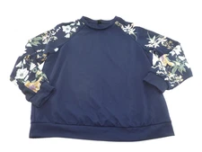 NEW Women's SHEIN Floral Long Sleeve Top- Large, Blue