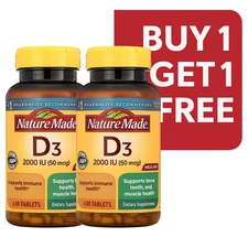 Nature Made Vitamin D3 2000 IU (50 Mcg) Tablets, Vitamin D Supplement  400 Count