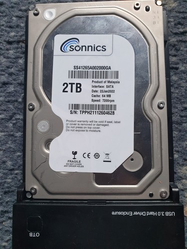 sonnics 2tb external hard drive with enclosure - Afbeelding 2 van 7