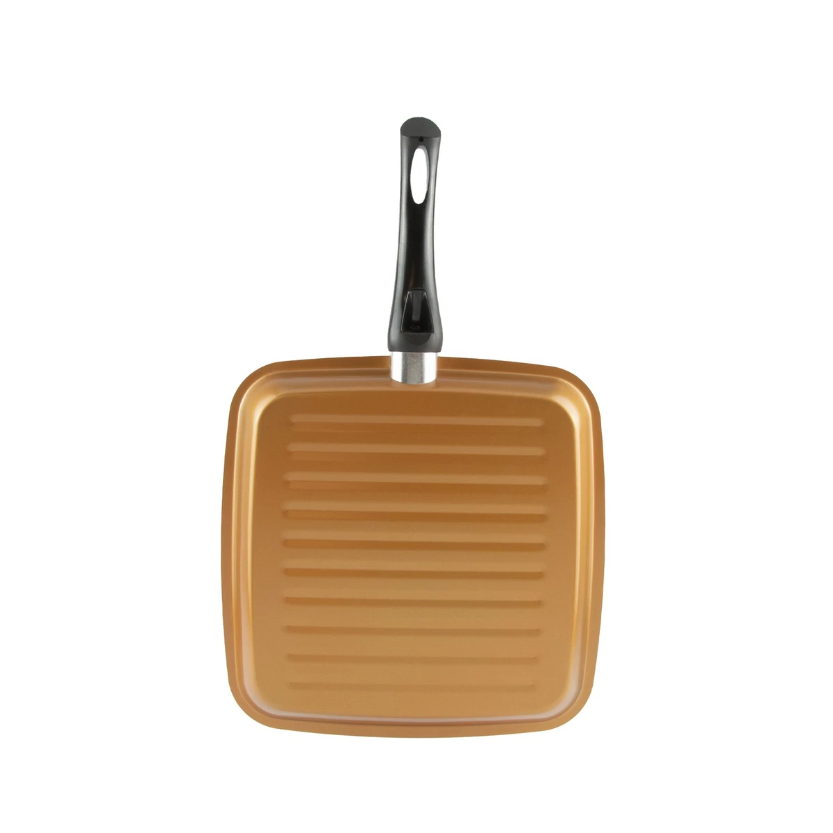 Parrilla de aluminio Gold Coast Deep Square antiadherente de 11-1/2 pulgadas en cobre