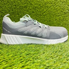 Reebok Fusion Flexweave Mens Size 9 Gray White Composite Toe Safety Work Shoes