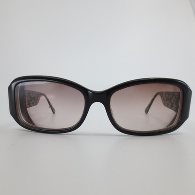 Coach S2009 Black Rectangle Sunglasses Silver Logo Medallion Demo Lenses