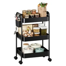 Heavy-Duty Rolling Cart 3 Tier Metal Utility Storage Cart