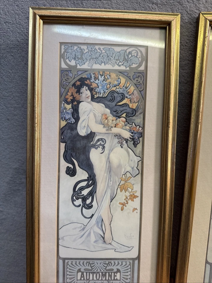 Impressões emolduradas Alphonse Mucha Four Seasons - Art Nouveau - Outono e estampas - Imagem 4 de 4
