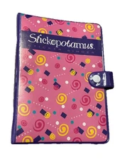 Vintage Stickopotamus Sticker Binder Purple Pink Multicolor Colorful EUC