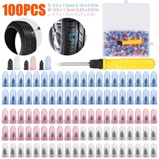 100PCS Tire Repair Rubber Nails Tyre Puncture Repair Screws Kit w/ Screwdriver