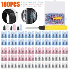 100PCS Tire Repair Rubber Nails Tyre Puncture Repair Screws Kit w/ Screwdriver