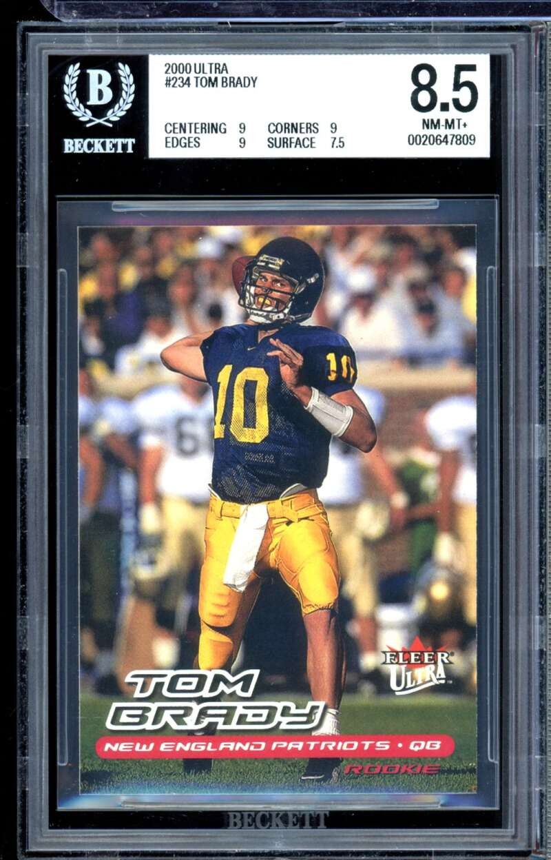 Tom Brady Rookie Card 2000 Ultra #234 BGS 8.5