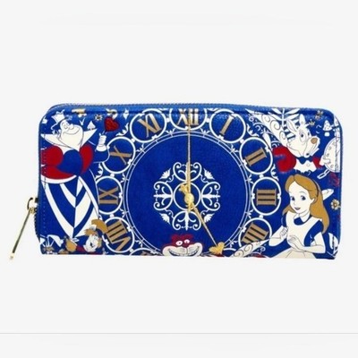 Rare Loungefly   Logo Disney Alice In Wonderland Clock Wallet