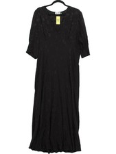 RIXO Wrap Midi Dress UK20 in Black