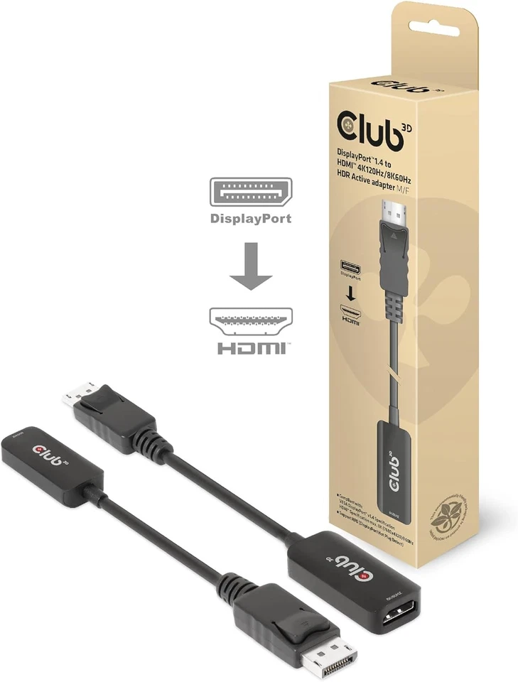 Club 3D DisplayPort™1.4 to HDMI™ 4K120Hz/8K60Hz HDR Active Adapter M/B - Image 4 of 4