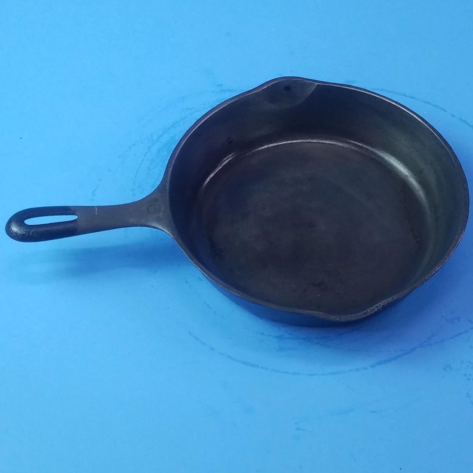 Wagner Ware 1960s No 6 Unmarked Cast Iron Skillet/Pan Frying Breakfast Camping