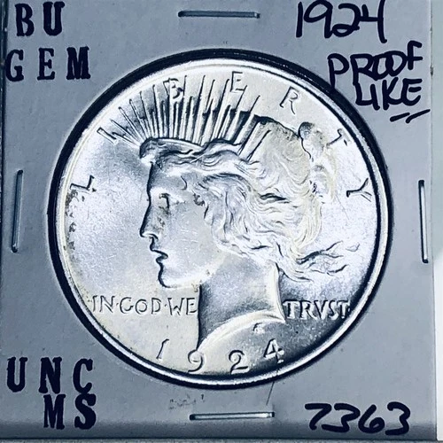 1924 P BU GEM PEACE SILVER DOLLAR UNC MS+++ U.S. MINT RARE COIN 7363