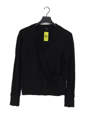J. Crew Damen Top XS Schwarz 100% Baumwolle Langarm V-Ausschnitt Basic