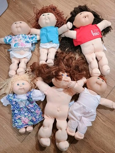 Lot of 6 Cabbage Patch Kids Dolls 1980's All Washed And Clean And Fresh
