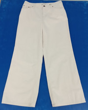 Autograph Women's Jeans Size 14 Ecru High Waisted Wide Leg Denim 5 Pocket New