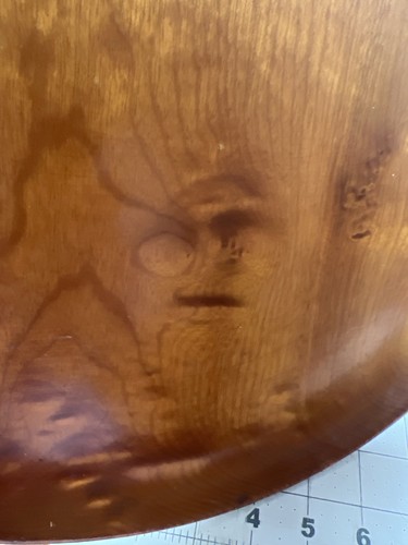 Bandeja de madera de mirto vintage 14" Ralph Bailey Oregon caras embrujadas en madera sagrada - Imagen 18 de 24