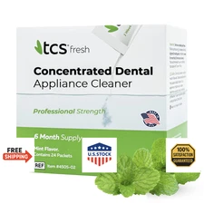 TCS Fresh Dental Appliance Cleaner 24 Count Professional Strength Concentrated P