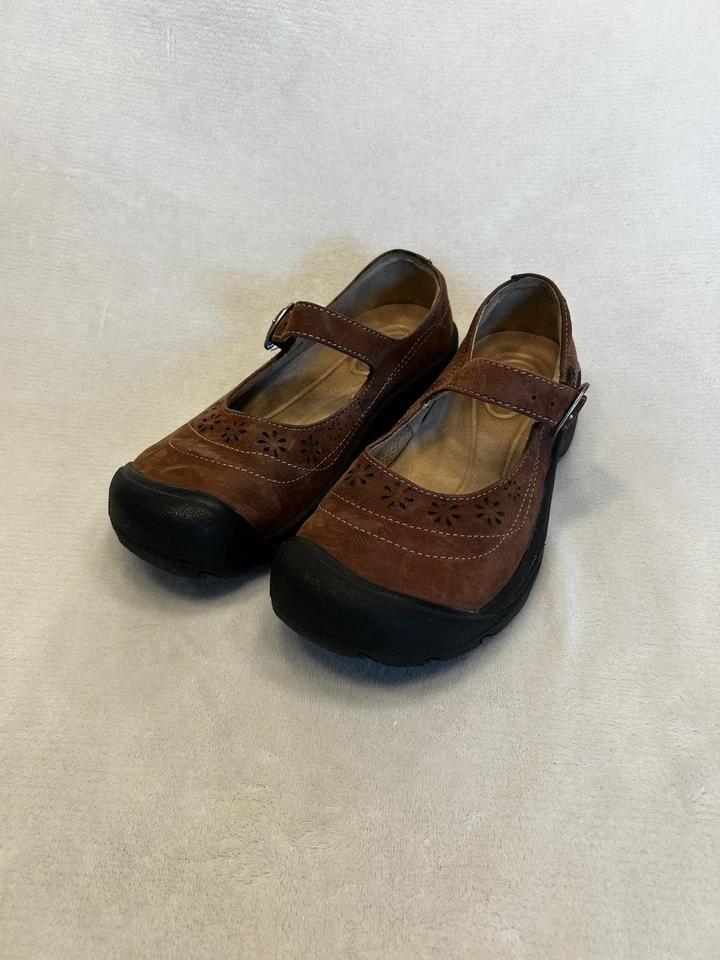 Tsubasa.Y Vintage KEEN Marrón Tallado Mary Jane Calistoga Cuero Zapatos Talla 7 Foto 2 de 4