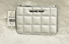Michael Kors Jet Set Travel Quilted Coin Pouch Optic White NWT