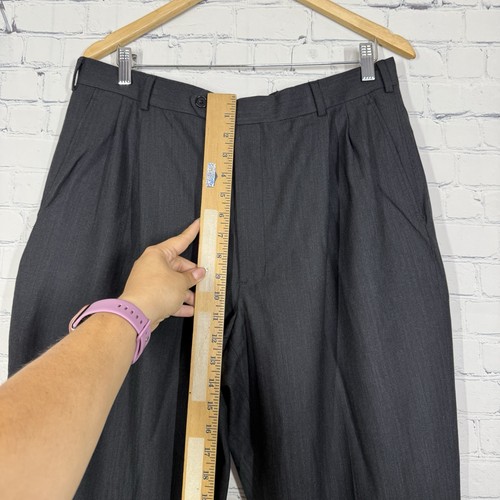 Pantalones Brooks Brothers 346 para hombre talla 36x31 lana elástica puño plisado recto - Imagen 14 de 18