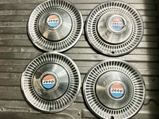 Vintage Jeep Hubcaps Center Caps 13 Wheel Covers Set Of 4 Red White Blue Emblem