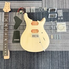 Electric Guitar DIY Kit Unfinished Flame Maple Body Inlay Neck Full Hardware Set