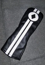 NEW Vinyl Hybrid Rescue Utility Head Cover BLACK DIAMOND RANCH Black & White