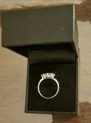 Trilogie Ring Weißgold Set mit Zirkonia