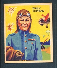 1933 R136 National Chicle Sky Birds #30 Willy Coppens (Belgium) ~ GOOD to VG