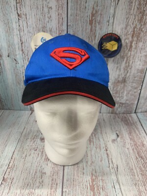 Embroidered SUPERMAN HAT BLUE/BLACK ADJUSTABLE Nice