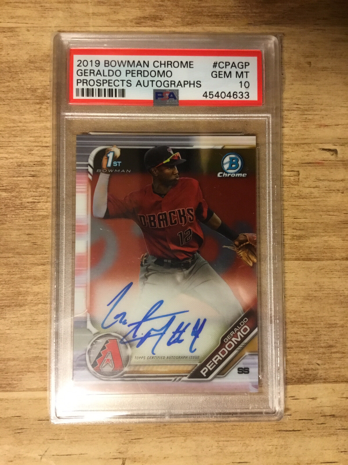 Geraldo Perdomo 2019 Bowman Chrome Auto Autograph PSA 10 Gem Mint Diamondbacks