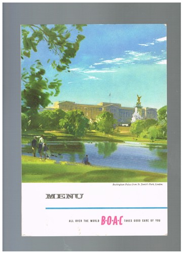 B.O.A.C Menükarte Speisekarte Menu Card Route Flight London - Hong Kong  - Bild 1 von 5