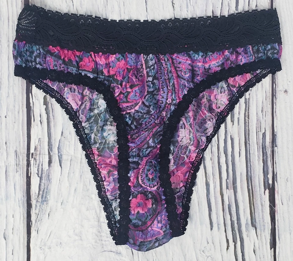 De Colección Nancy King Para Mujer Retro Encaje Cintura Alta Tanga Panty Ropa Interior Cachemira S/M Foto 3 de 4