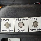 Lot 3 MERCURY DIME COINs 1934d,1943,1937--90% Silver--Beautiful