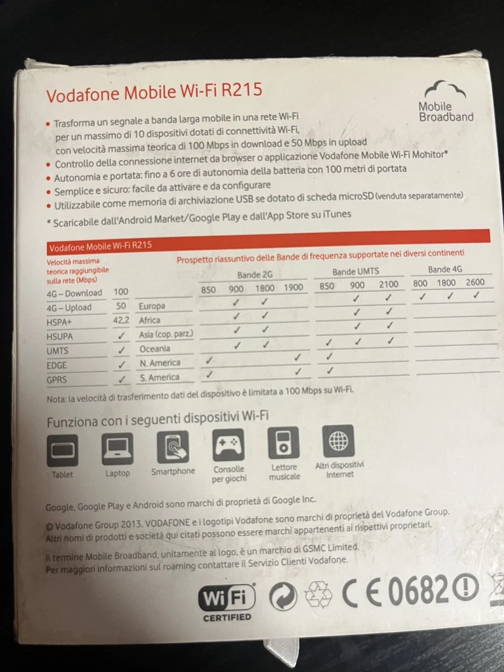 Huawei R215 4G Vodafone Mobile Wifi Broadband Hotspot WiFi Router LTE - Immagine 3 di 4