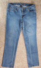 FADED GLORY Blue Denim High-Rise Stretch Straight Leg Jeans; Size 18A