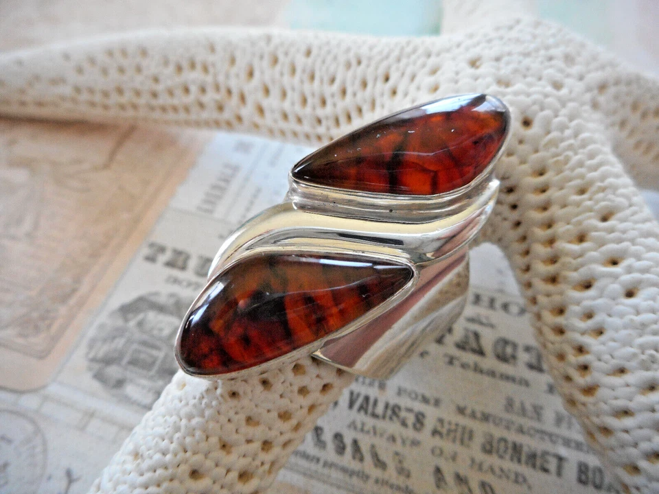 Jay King Mine Finds Sterling Silver Amber Ring Size 12.5 4589-8 - Image 3 of 4