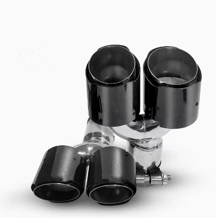 Tubo de escape trasero de fibra de carbono para BMW X3 G01 2018-2022 2x Foto 3 de 4