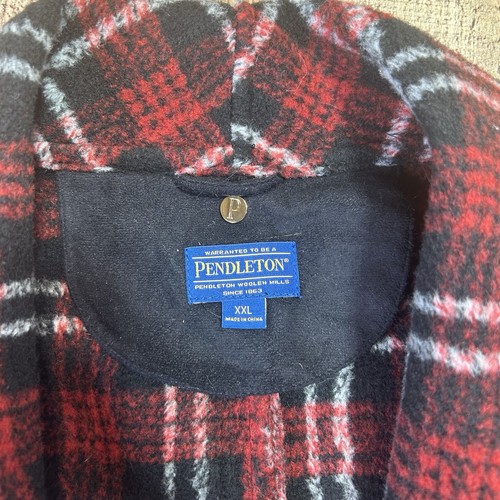 Pendleton Black Faux Suede Vest Women Black & Red Flannel Jacket Size XXL FLAW - Picture 4 of 10